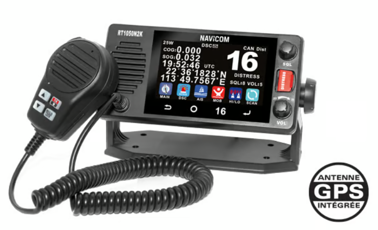 VHF FIXE RT1050 - ECRAN TACTILE - GPS intégré - NMEA2000