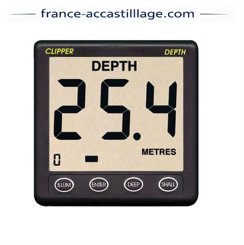 Sondeur Clipper : livré avec sonde 150kHz, câble 7m et capot