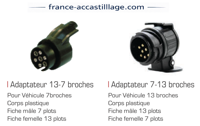 Adaptateur / Convertisseur - Prise 7 broches en 13 broches  et 13 broches en 7 broches