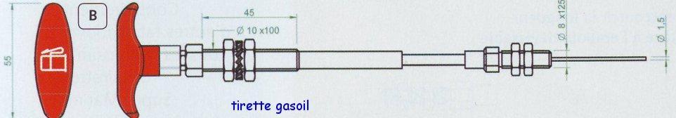 Tirettes d'arr�t gasoil passe cloison
