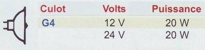 Ampoules G 4 sp�ciales