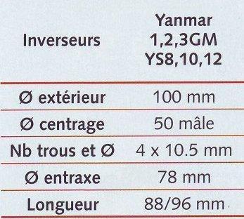 Tourteau Yanmar D 100 mm