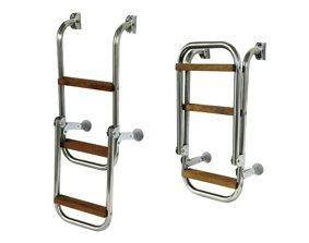 Echelle inox marches bois largeur 285 mm