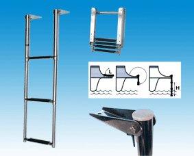 Echelle inox t�lescopique rabattable