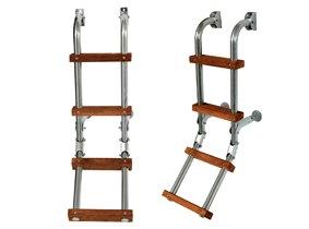 Echelle inox marches bois largeur 230 mm