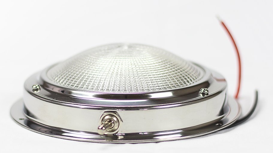 Plafonnier rond inox et bronze