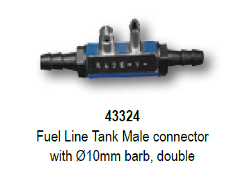 Raccord double carburant avec connecteur r�servoir Μale �10mm