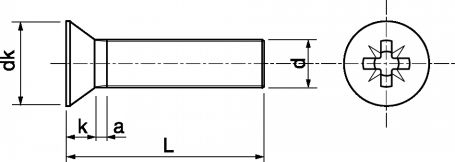 Vis m�taux TF pozidrive 6 � 8 mm