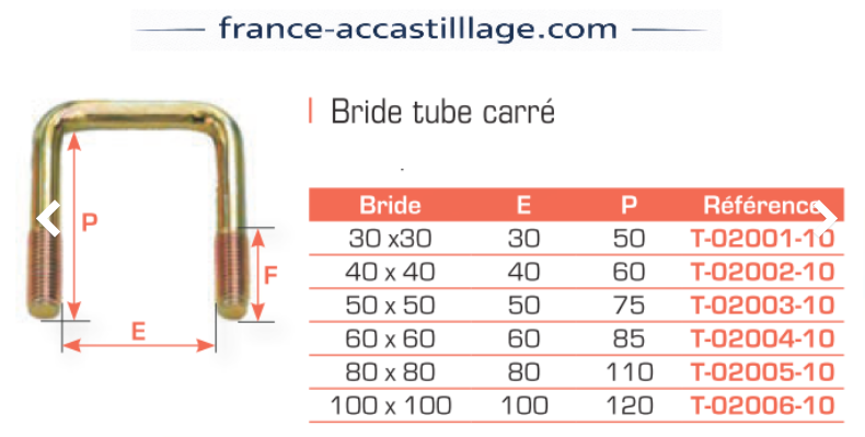 Brides tube carr�